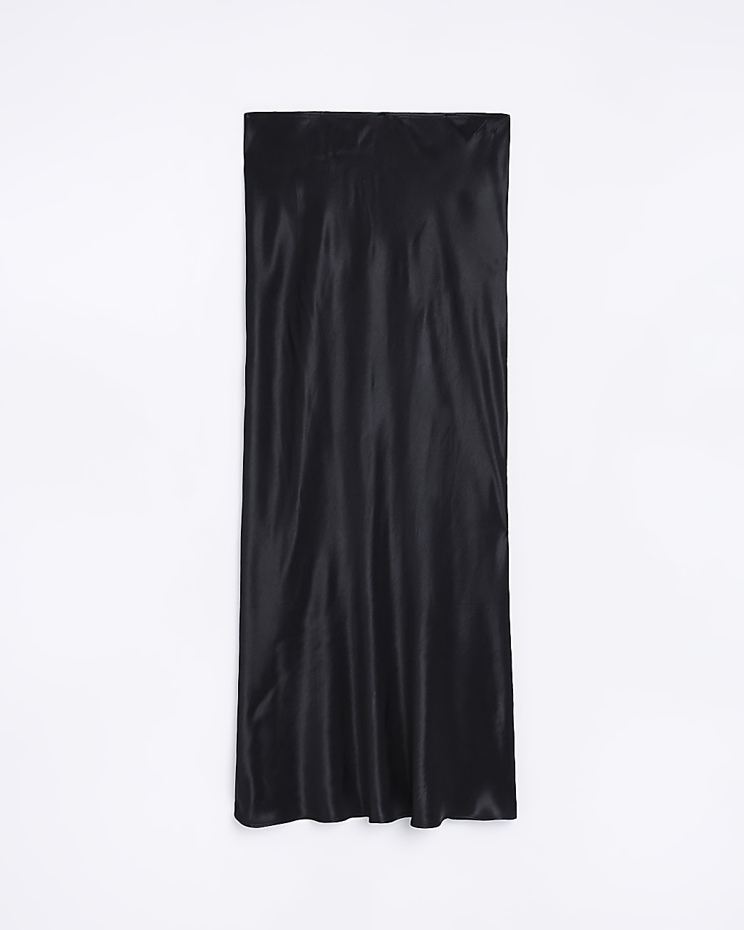 Black satin maxi skirt