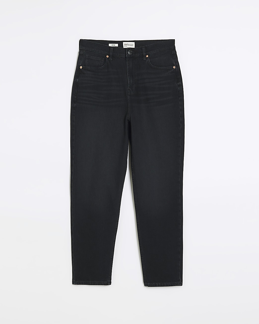 Black high waist slim mom jeans