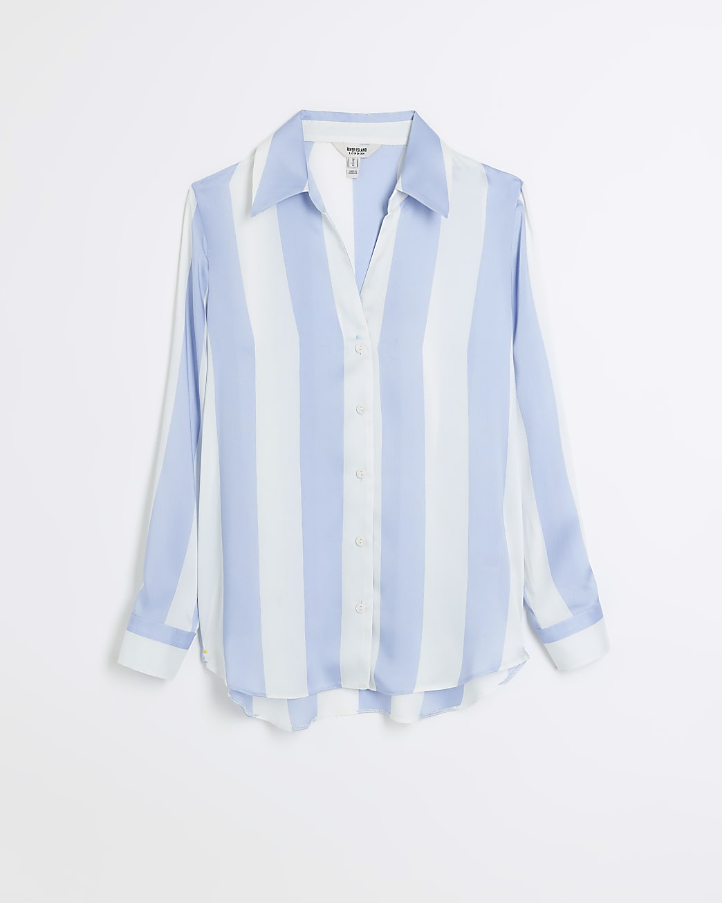 Blue satin striped shirt