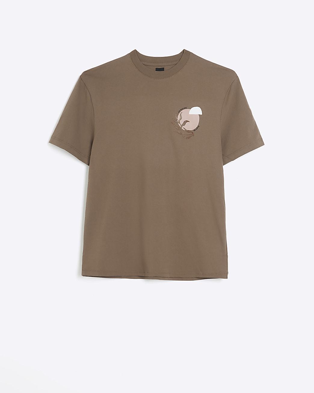 Brown regular fit graphic t-shirt
