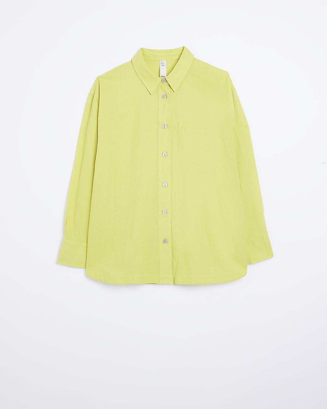 Yellow oversized shirt with linen