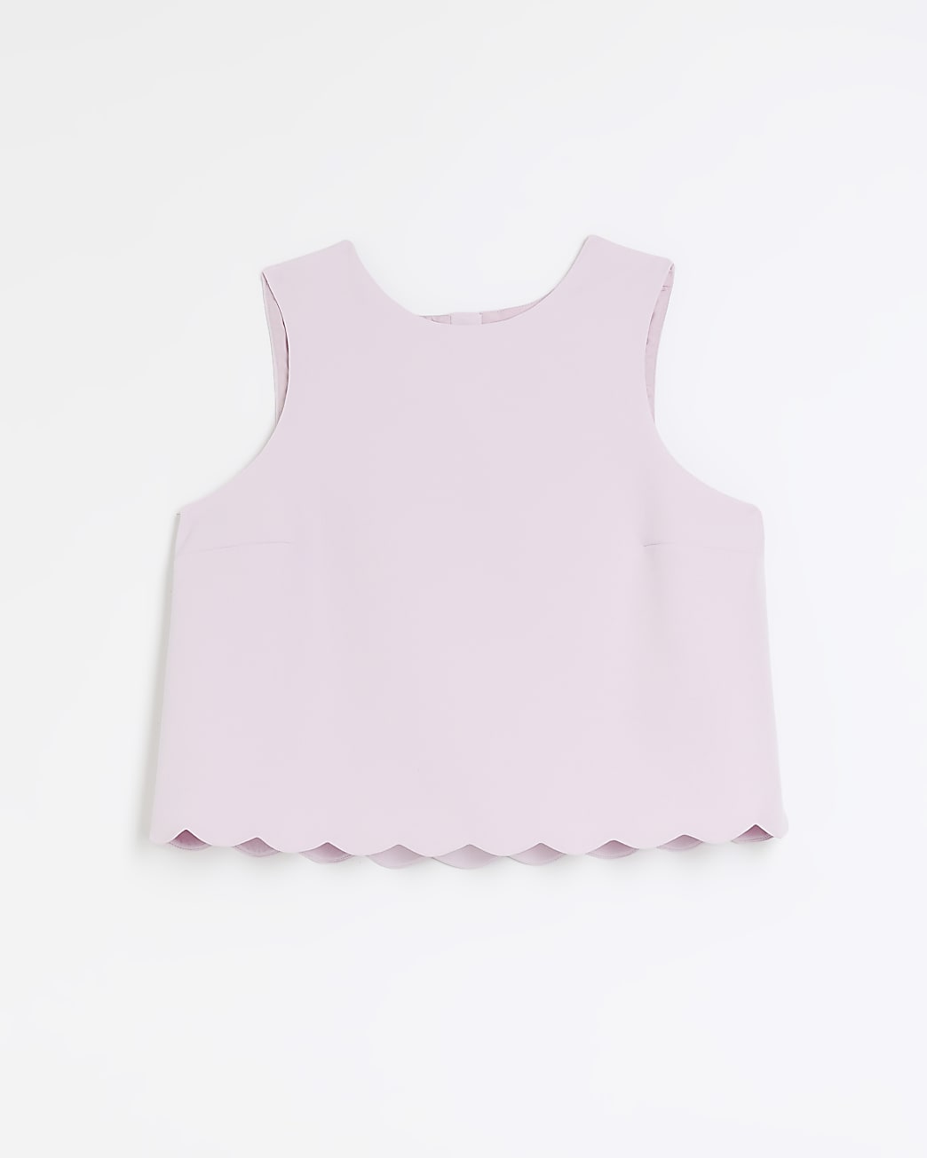 Pink scallop hem sleeveless top