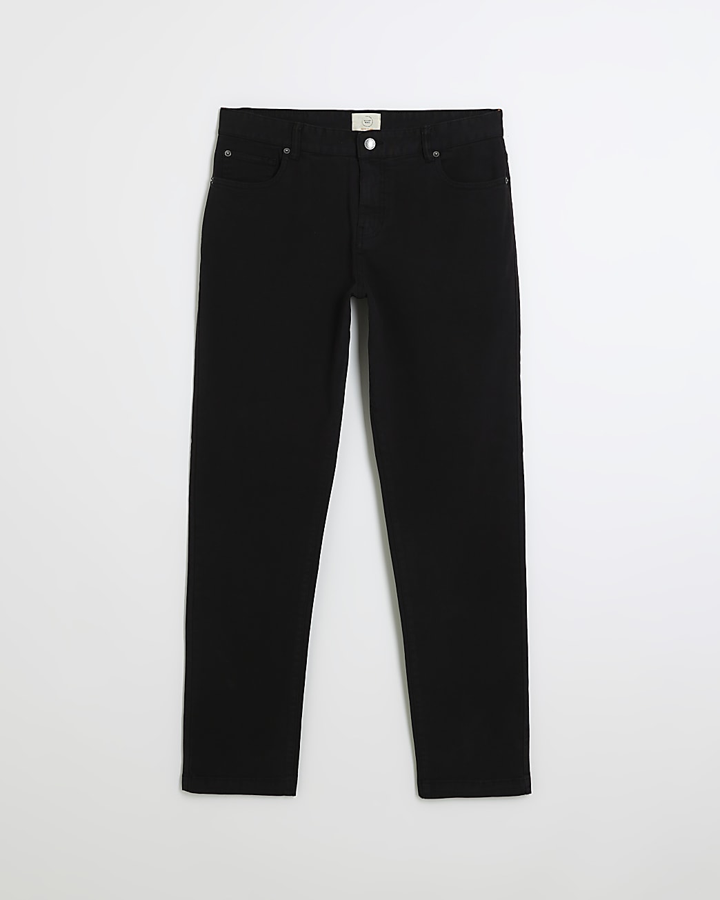 Black slim fit textured chino trousers