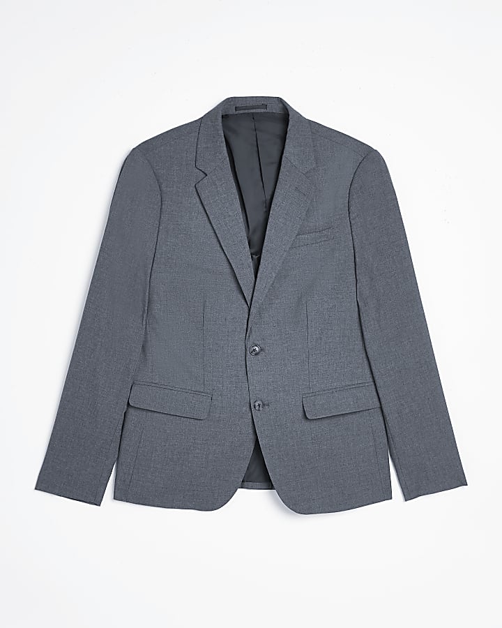 Grey skinny fit suit jacket