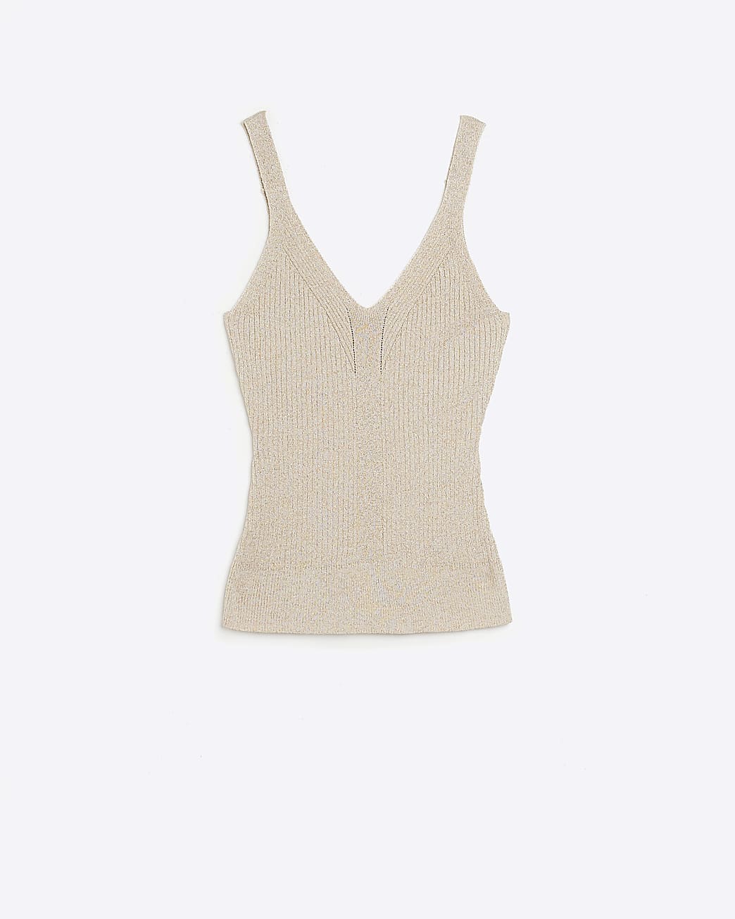Gold ribbed knitted vest