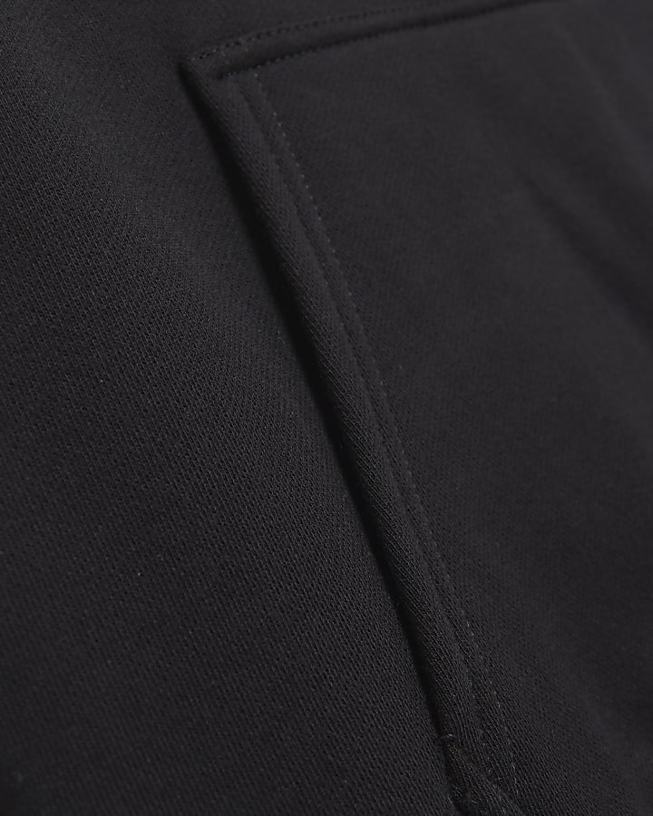 Black regular fit floral Japanese hoodie