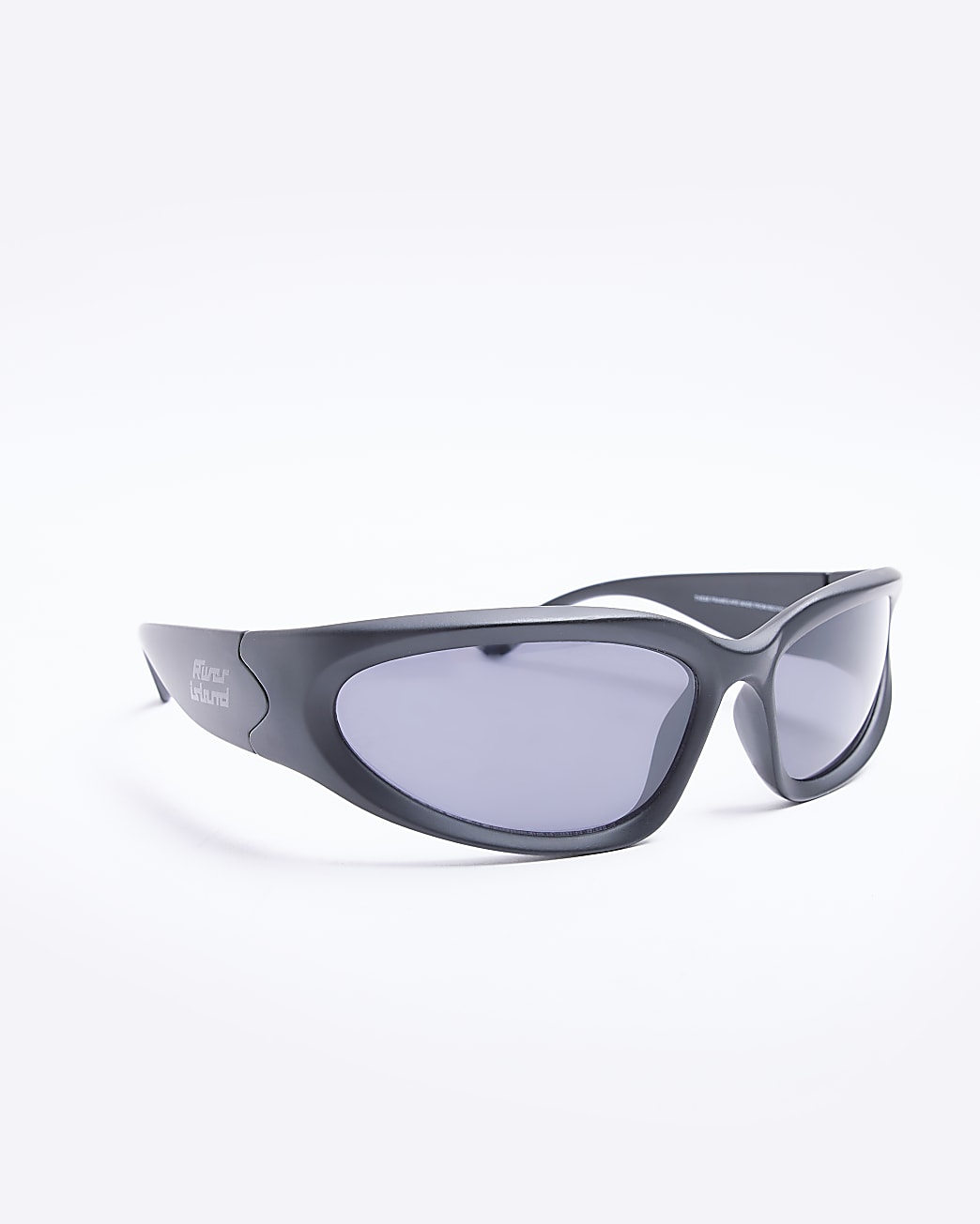 Black curved wrapped sunglasses