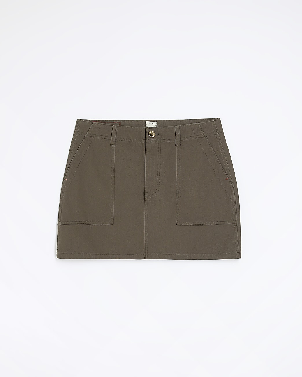 Khaki cargo mini skirt