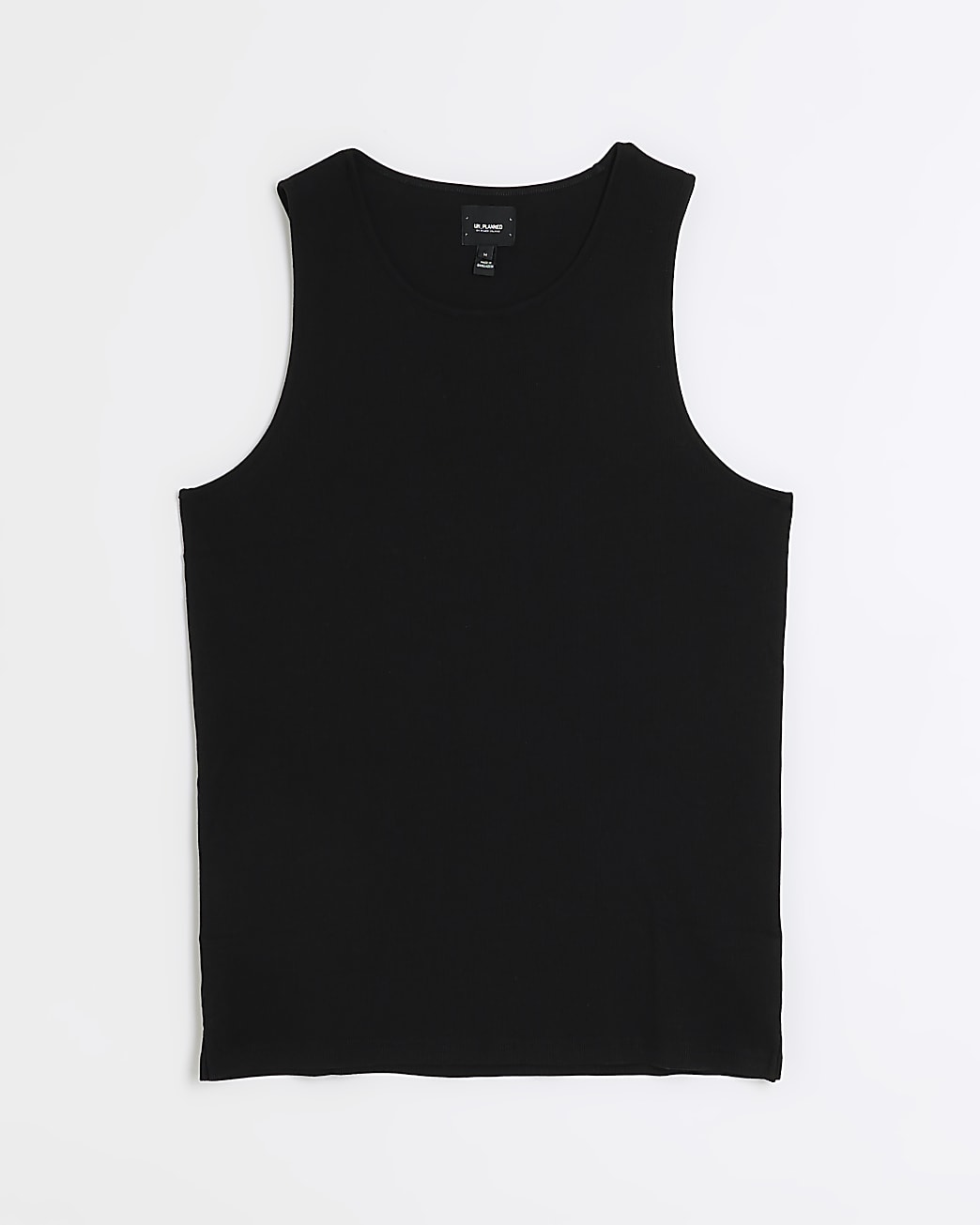Black slim fit rib vest
