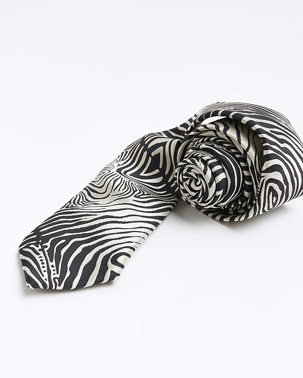 Black zebra print tie