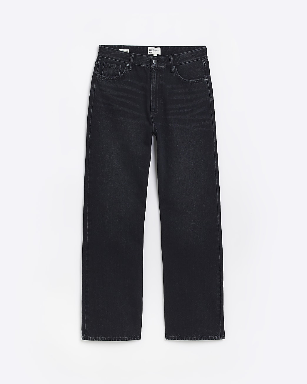 Black high waisted relaxed straight leg jeans