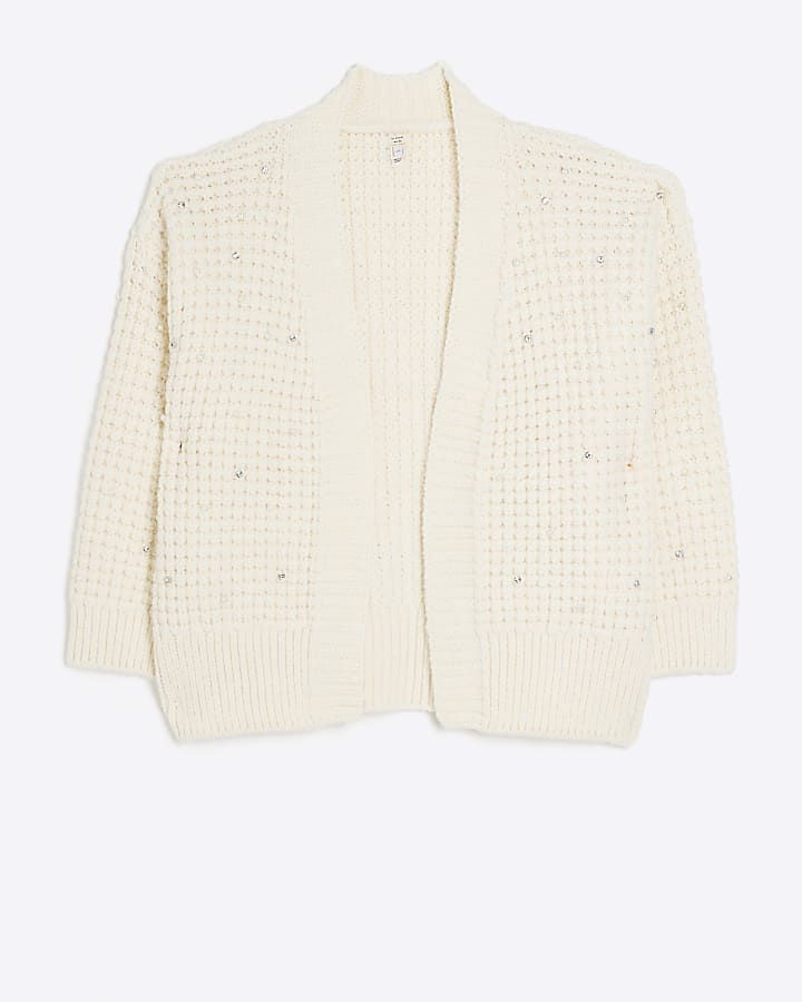 Cream embellished cardigan