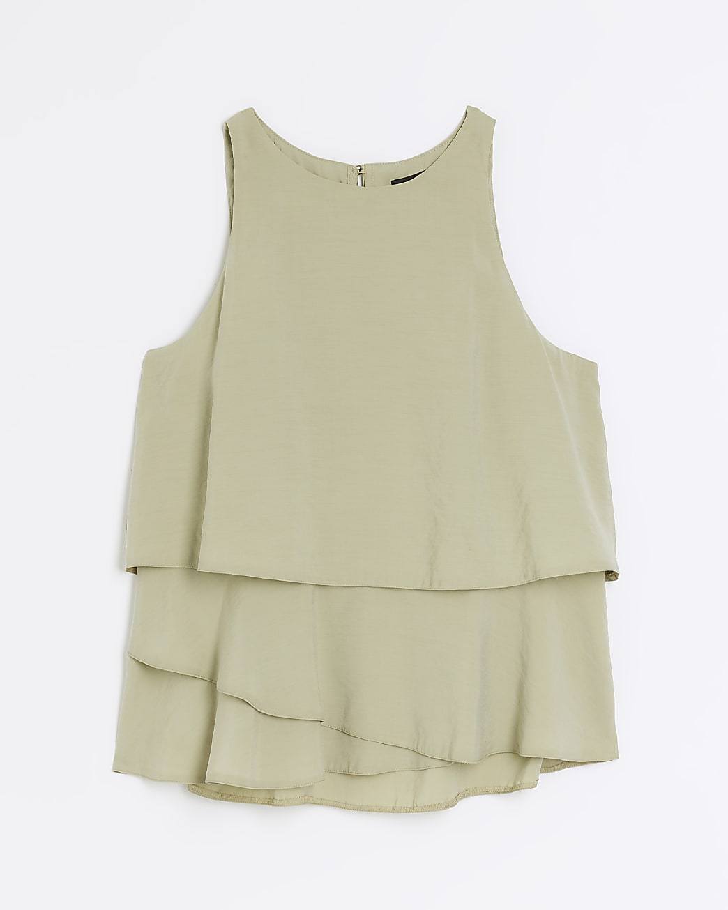 Khaki layered sleeveless top