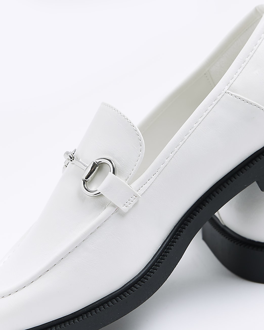 White flat loafers
