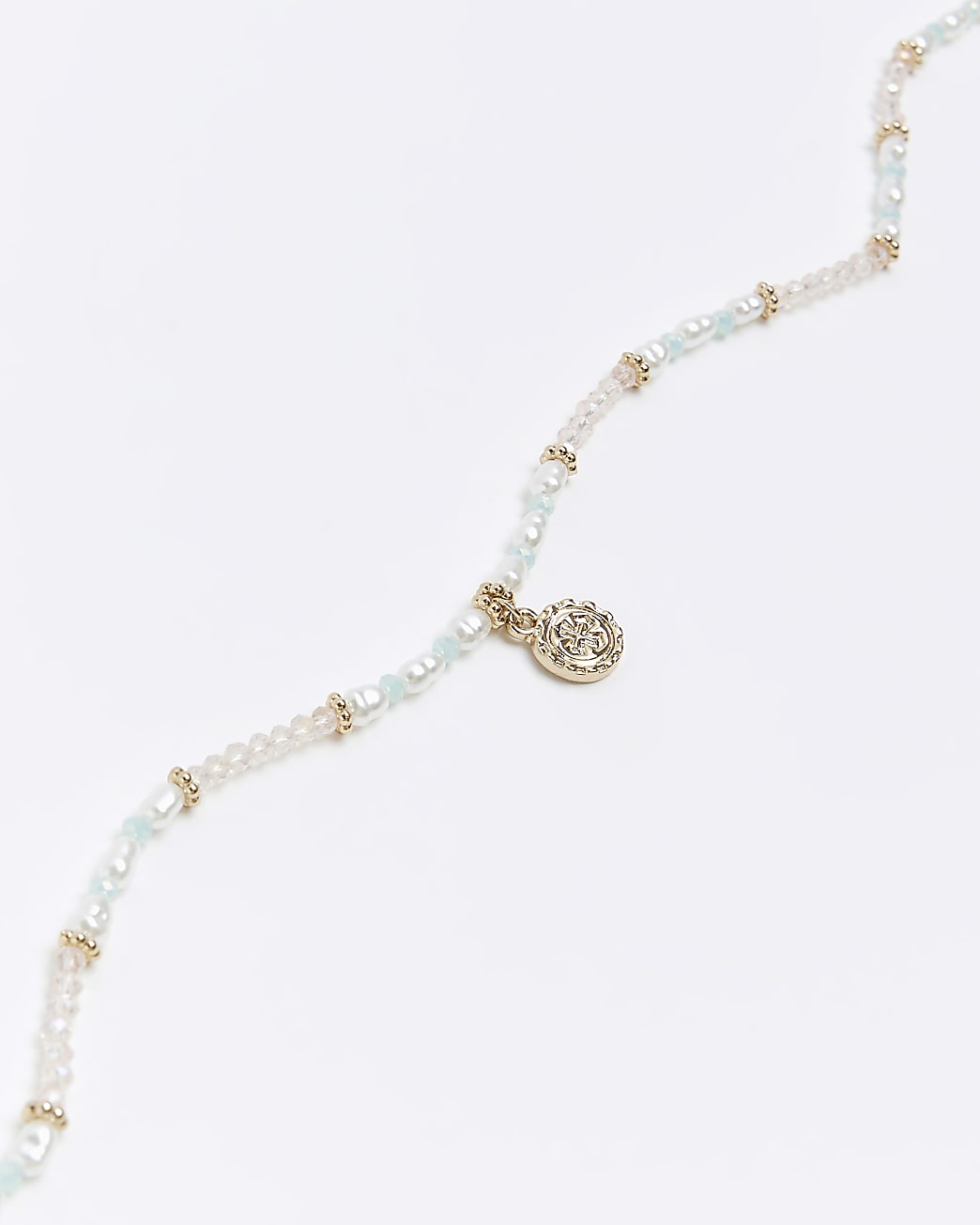 Gold beaded choker necklace