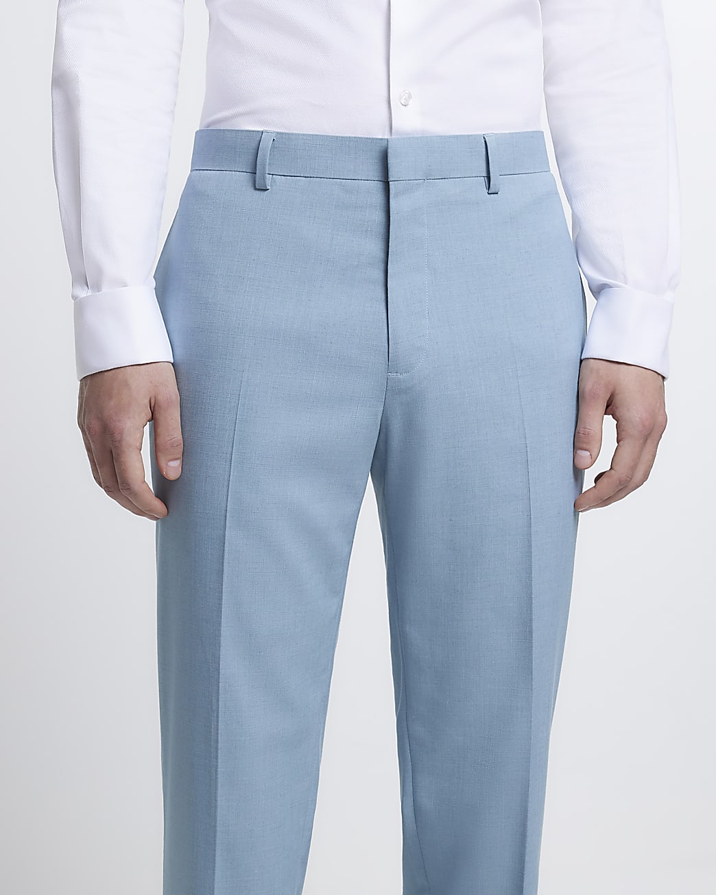 Blue slim fit suit trousers