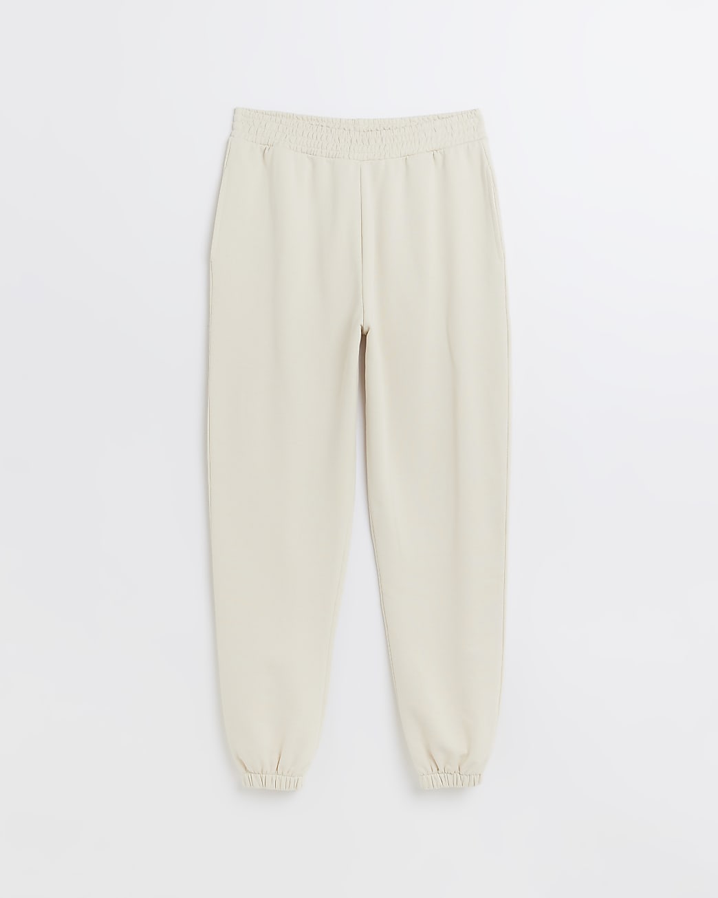 Beige cuffed hem joggers