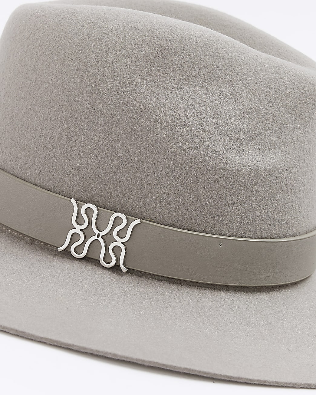Grey fedora hat