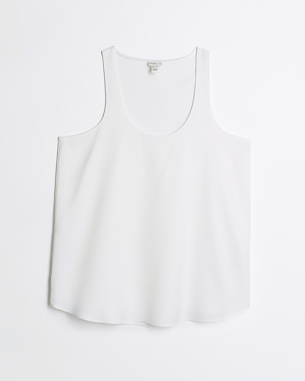 White scoop neck tank top