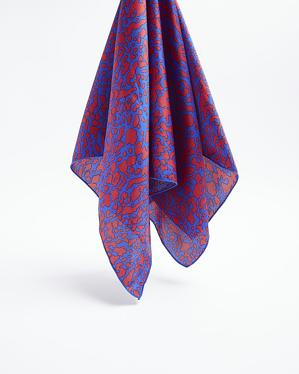 Blue print satin scarf