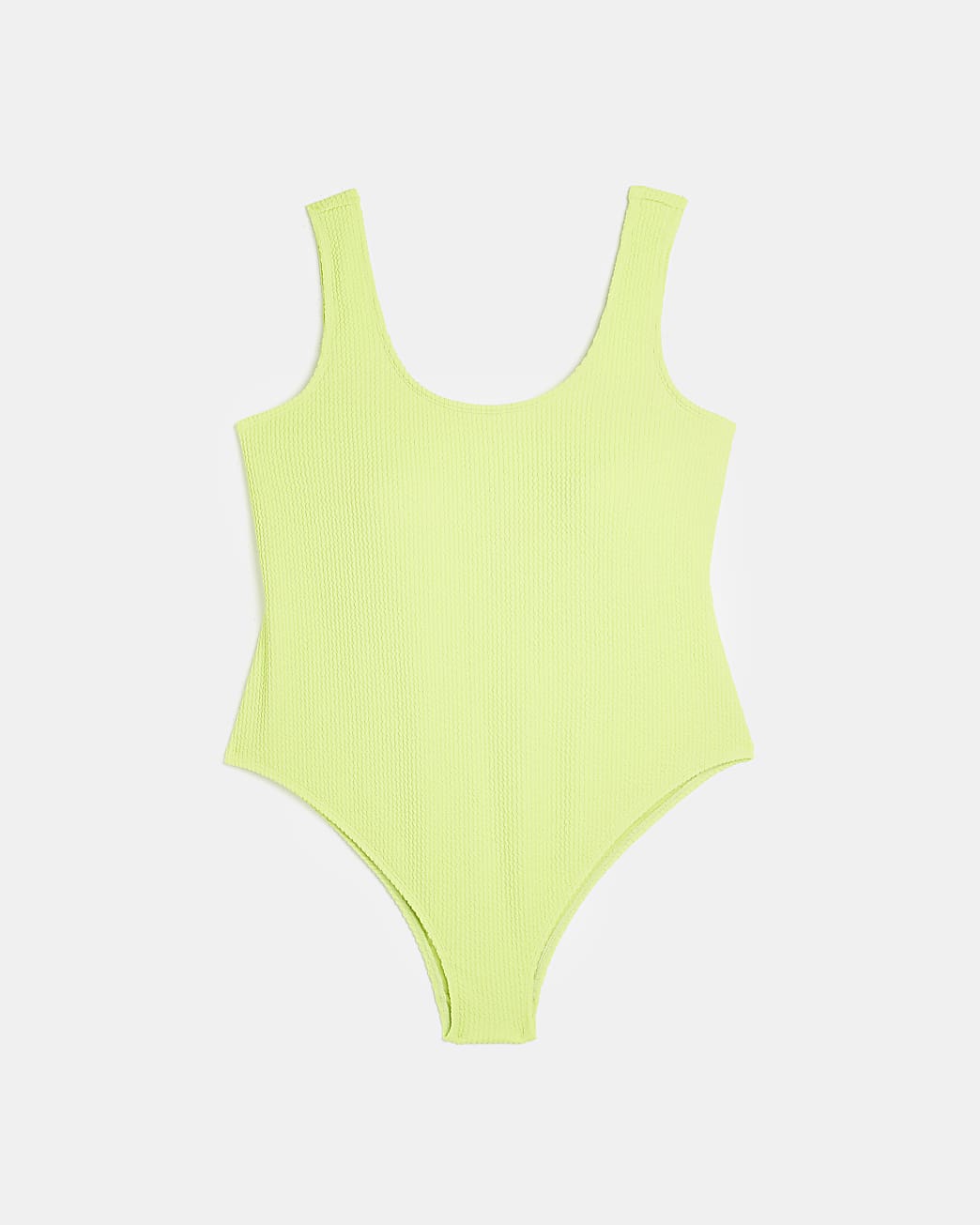 Plus lime green textured swimsuit