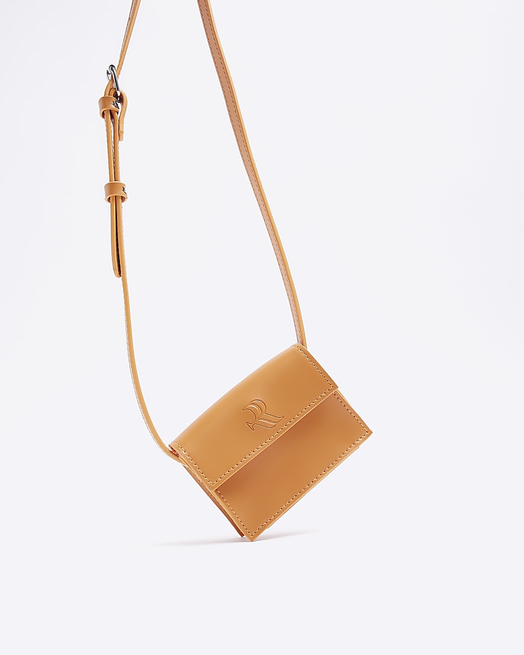 Orange embossed cross body bag