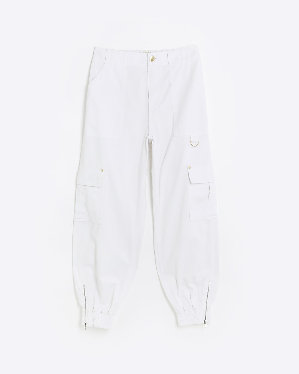 White cargo trousers