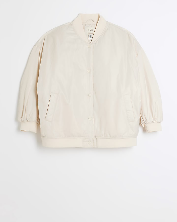 Petite stone oversized bomber jacket