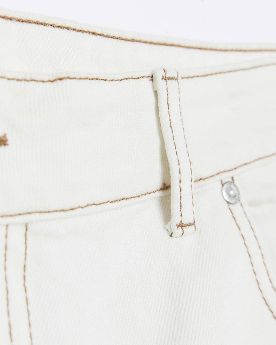 Plus Ecru Denim Mom Shorts