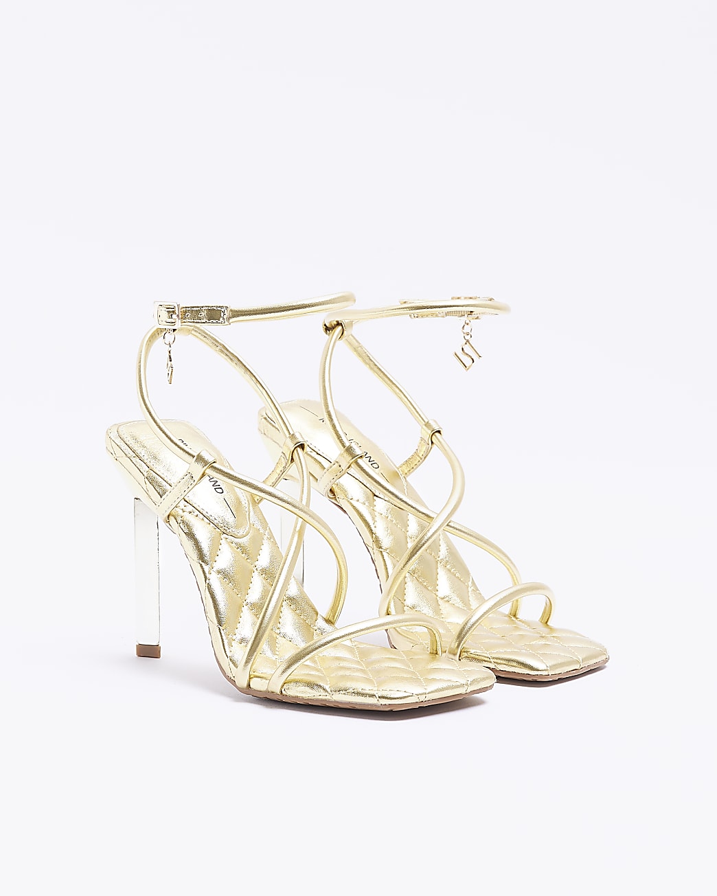 Gold wide fit heeled sandals