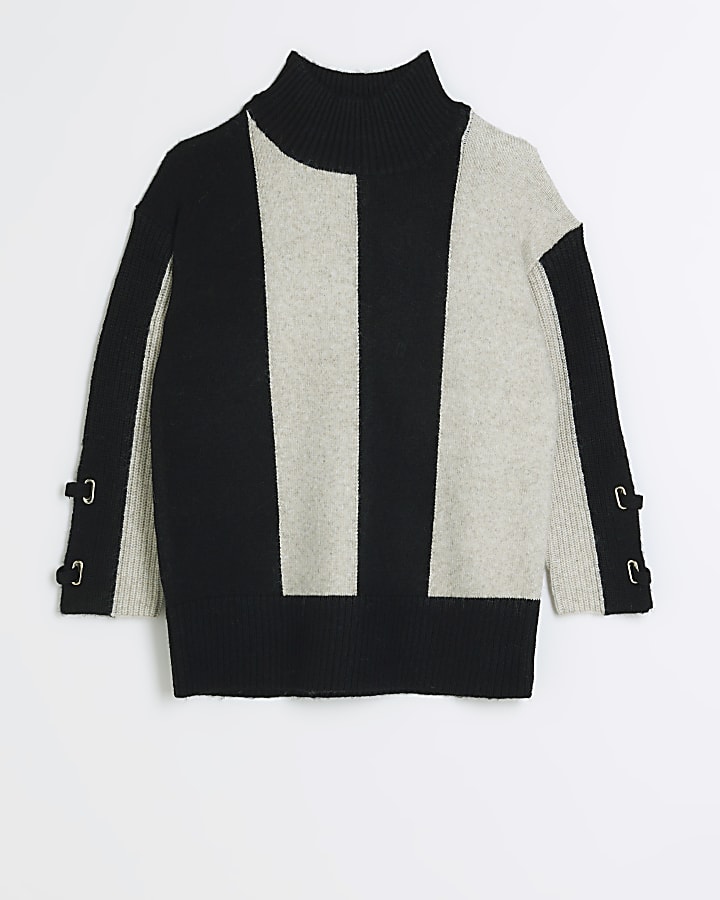 Black stripe cuff detail jumper