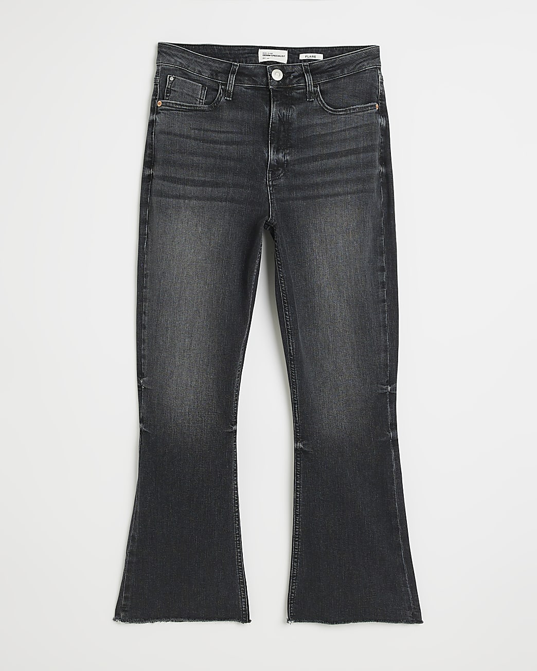 Black high waist crop flare jeans
