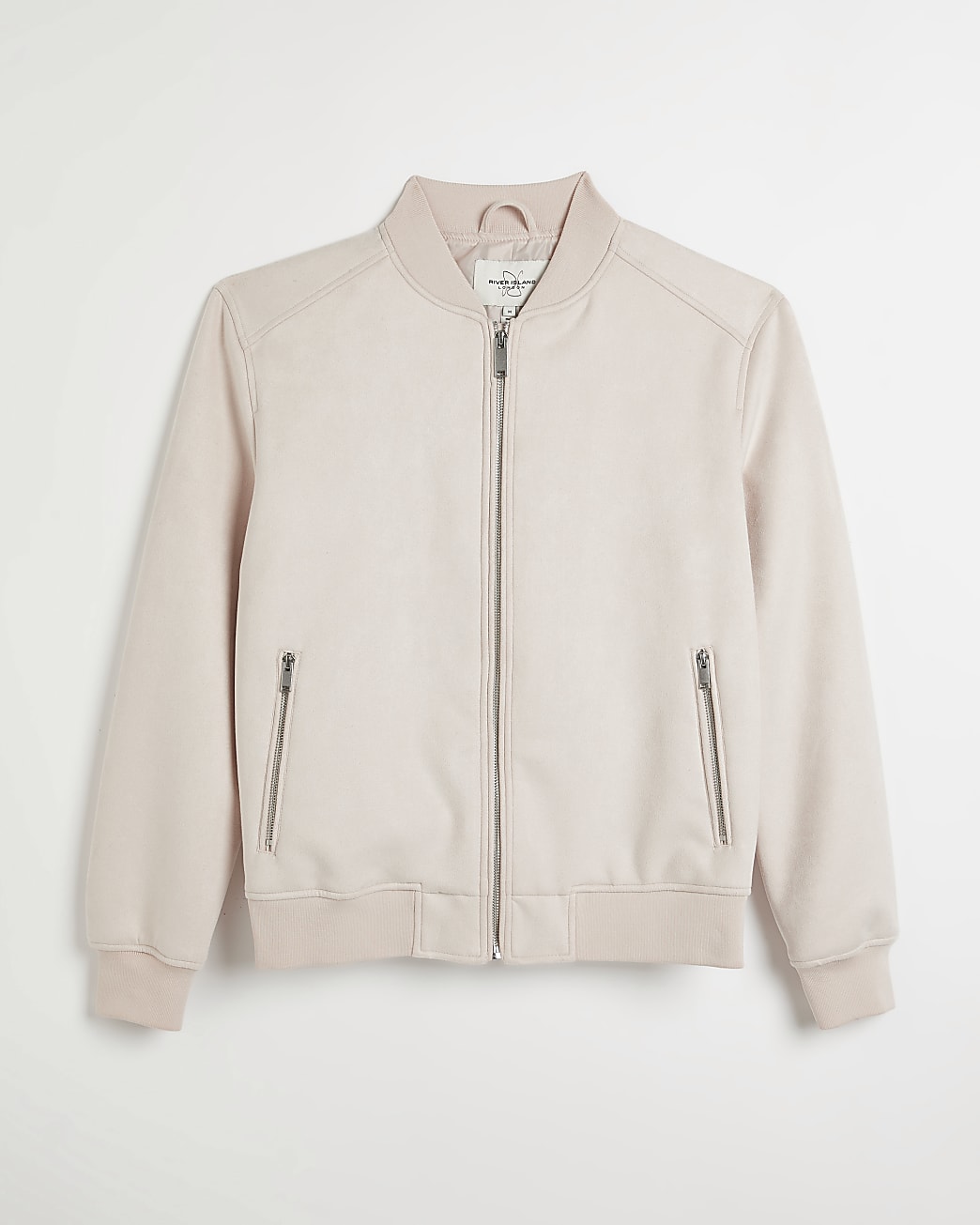 Stone Regular fit Suedette Bomber Jacket