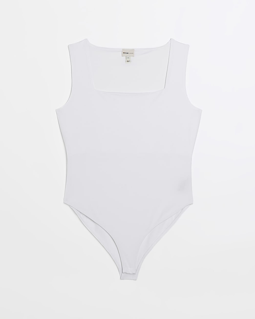 Petite white sleeveless bodysuit