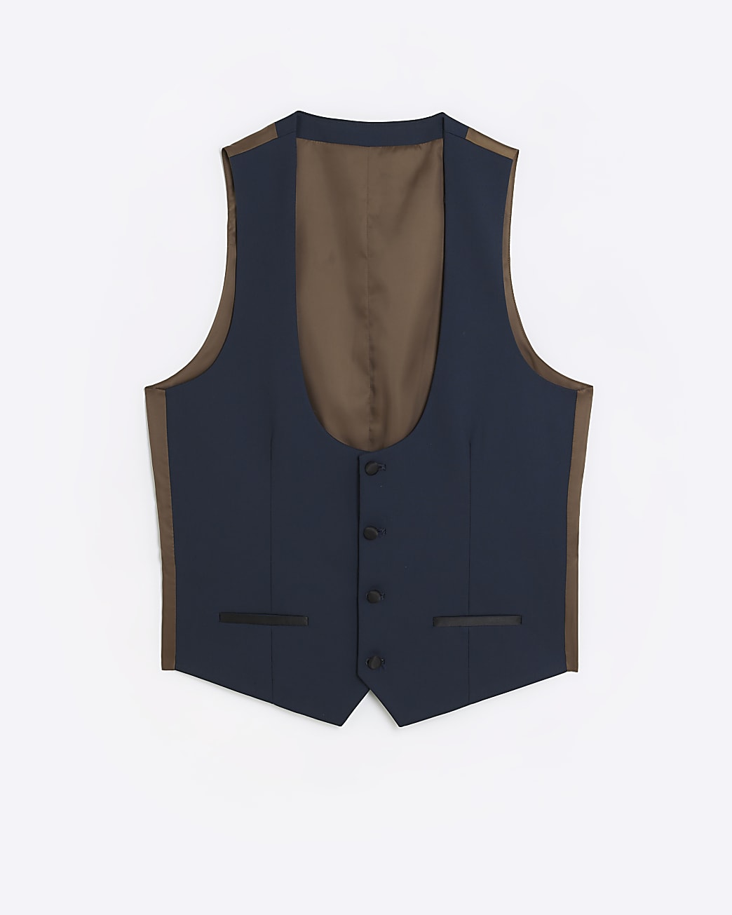 Navy slim fit tuxedo waistcoat