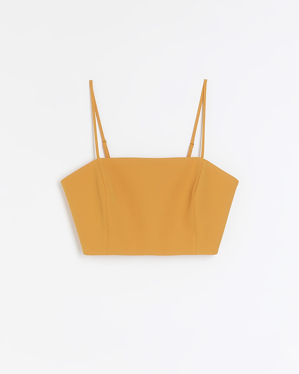 Orange square neck crop top