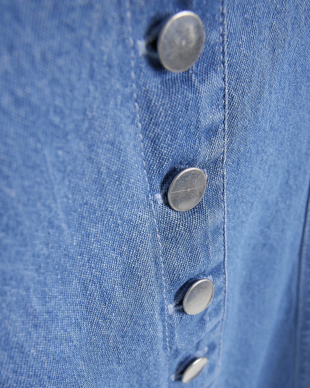 Denim button down strappy mini dress