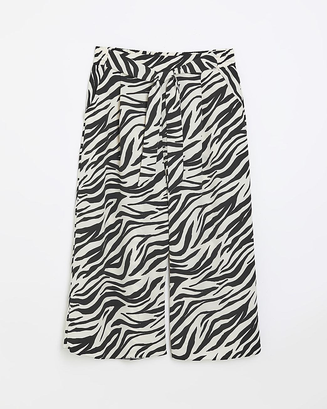 White animal print culottes