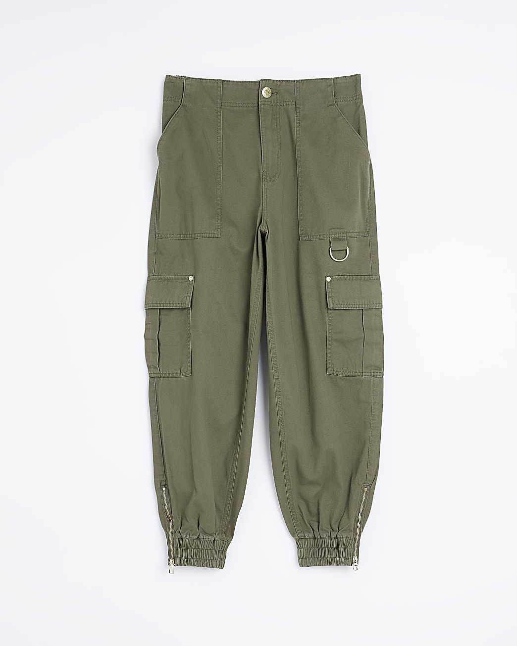 Petite khaki cargo trousers