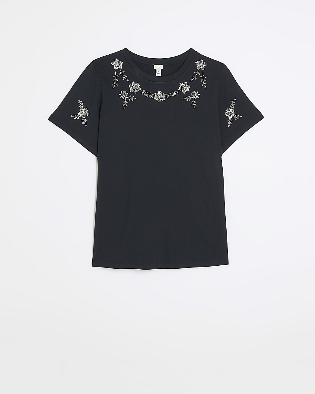 Plus black sequined t-shirt