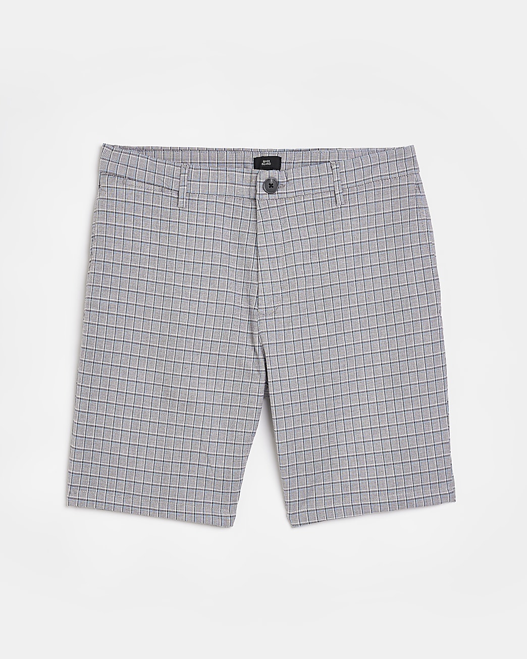 Grey Slim fit Check chino Shorts