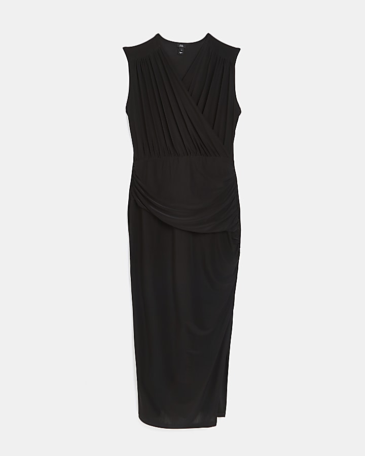 Black bodycon midi dress
