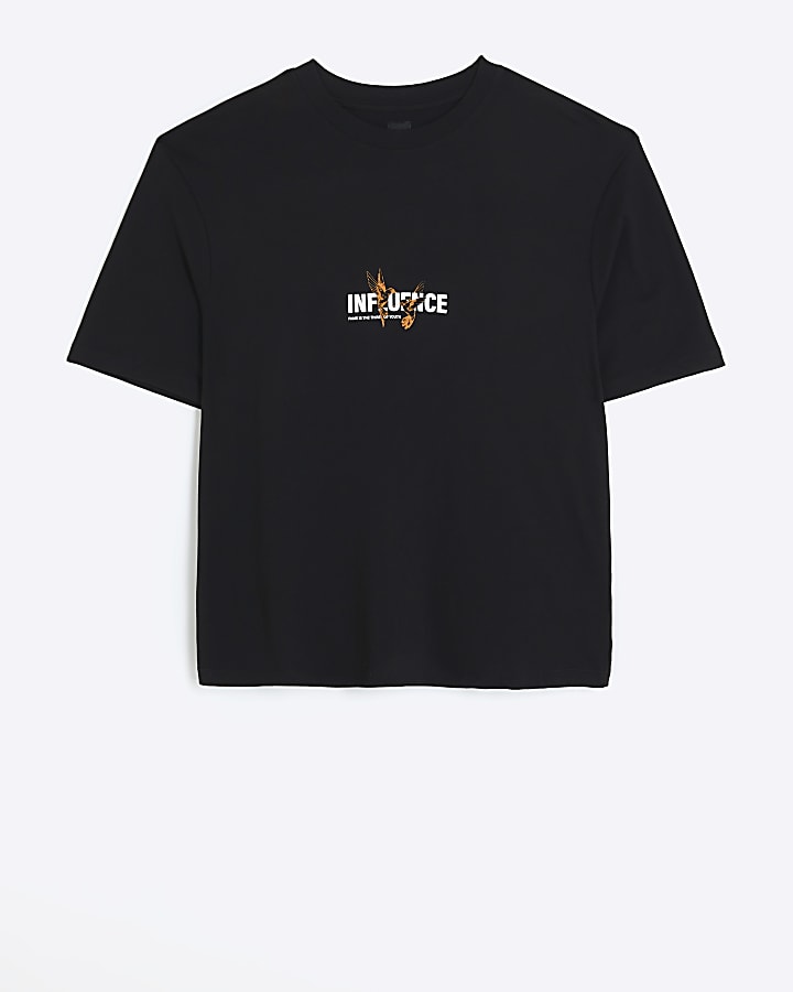 Black oversized fit graphic t-shirt