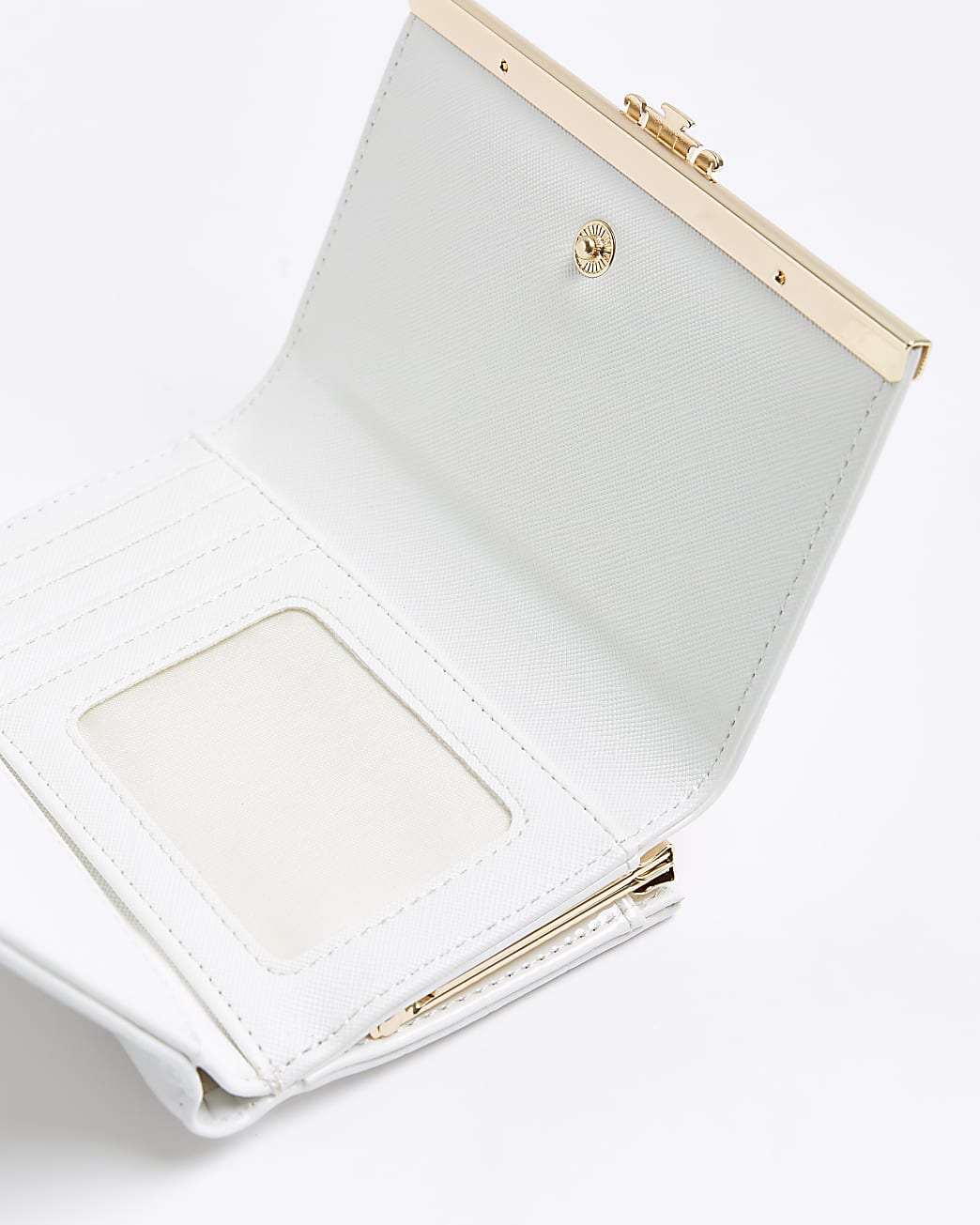 White croc embossed purse