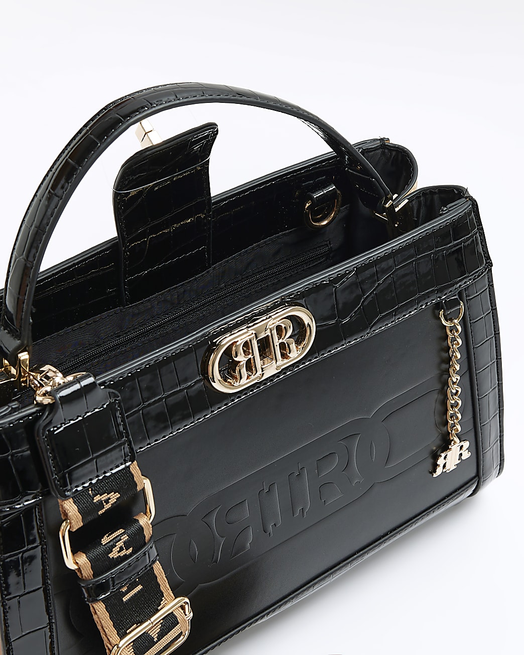 Black embossed RI tote bag