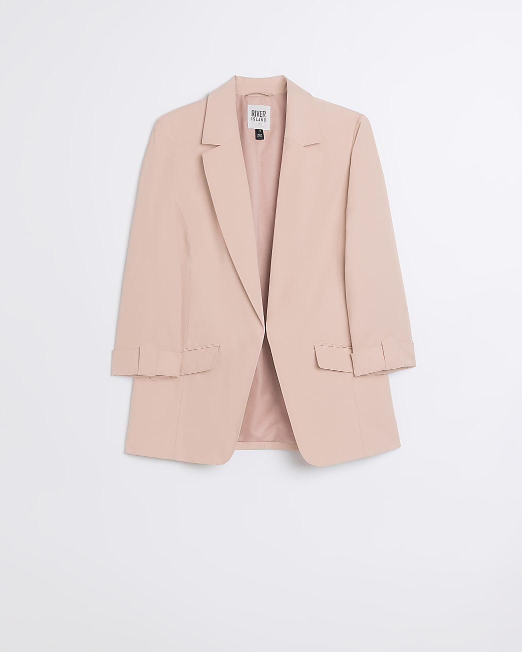 Pink rolled sleeve blazer