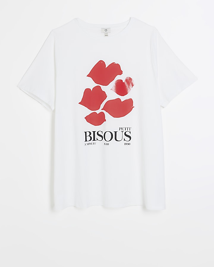 Plus white graphic t-shirt