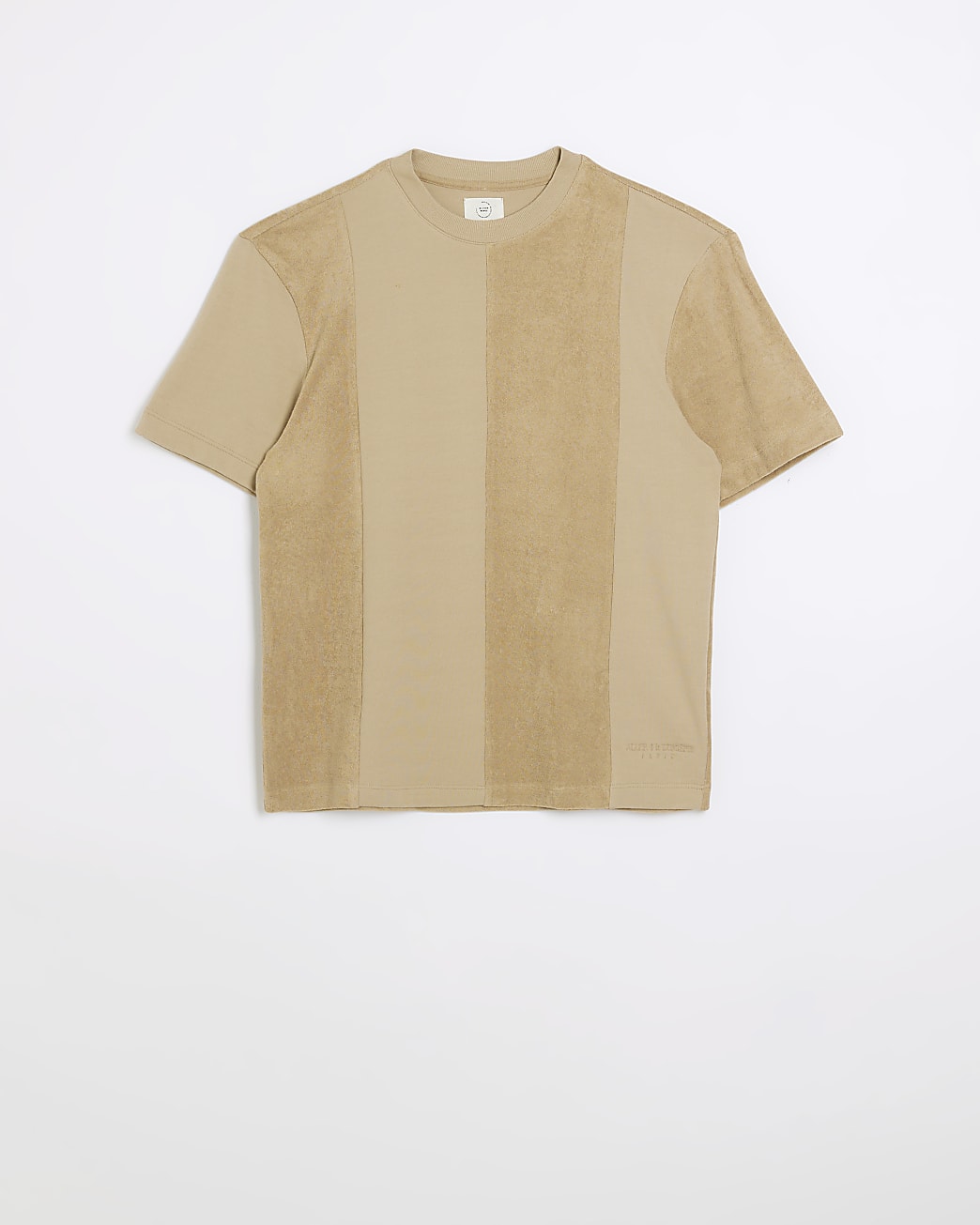 Stone regular colour block towelling t-shirt