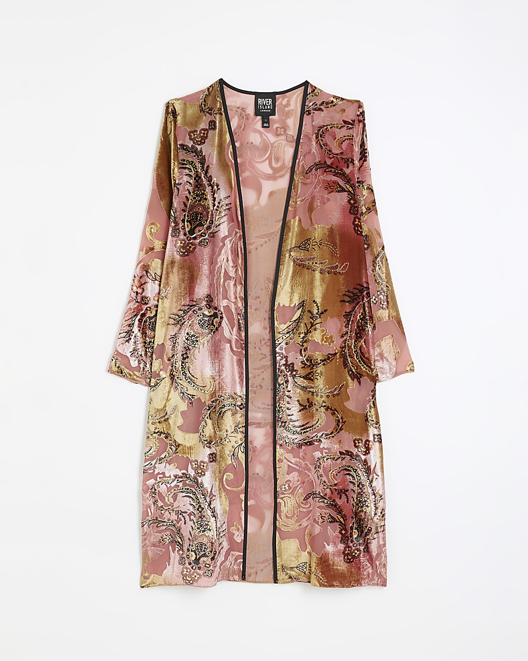 Pink paisley longline duster