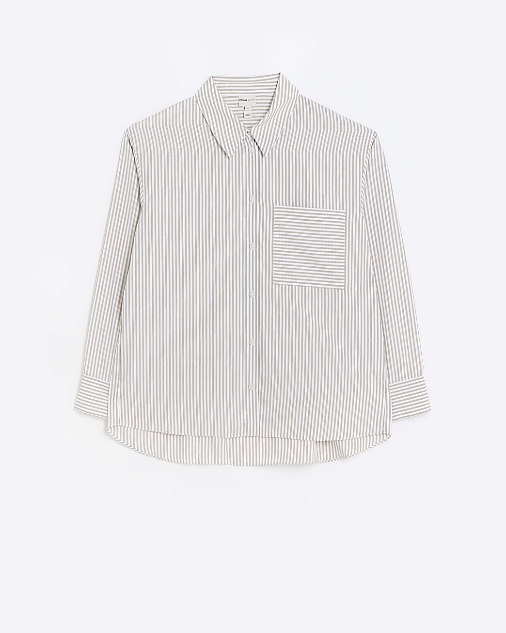 Beige stripe boyfriend shirt
